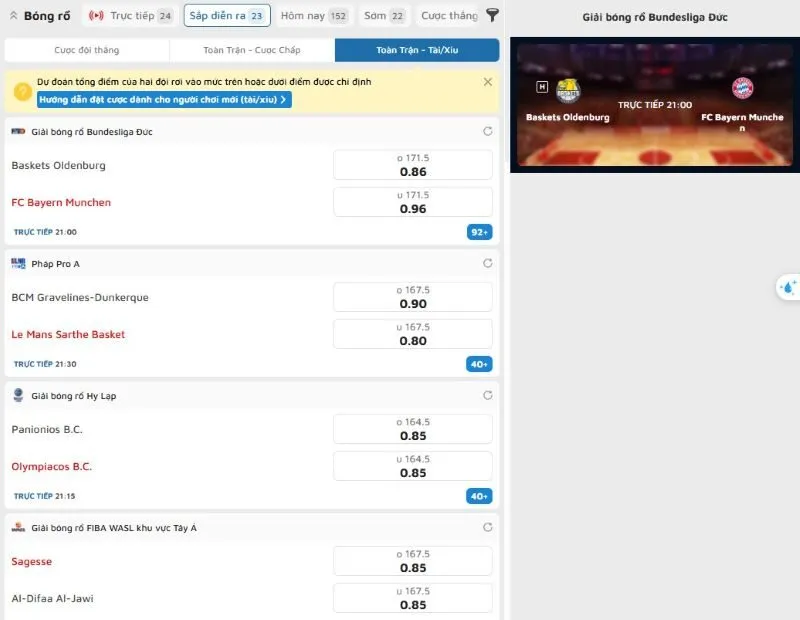 Các tính năng đặc biệt tại Bóng rổ 99OK