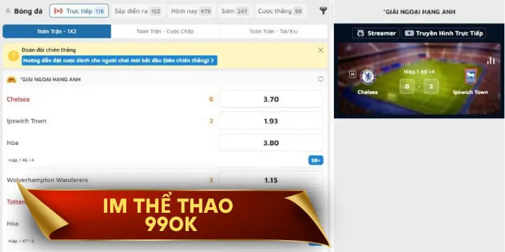 IM thể thao 99OK - Nơi hội tụ những trận cầu nảy lửa mỗi ngày