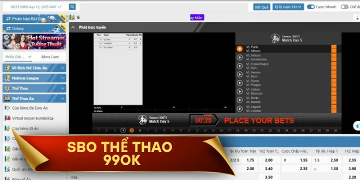 SBO thể thao 99OK - Sân chơi cá cược đỉnh cao cho Bet Thủ Việt