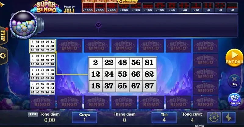 Cách trả thưởng trong game Super Bingo 99OK