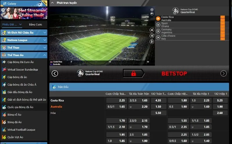 Các loại cược phổ biến trong thể thao ảo 99OK